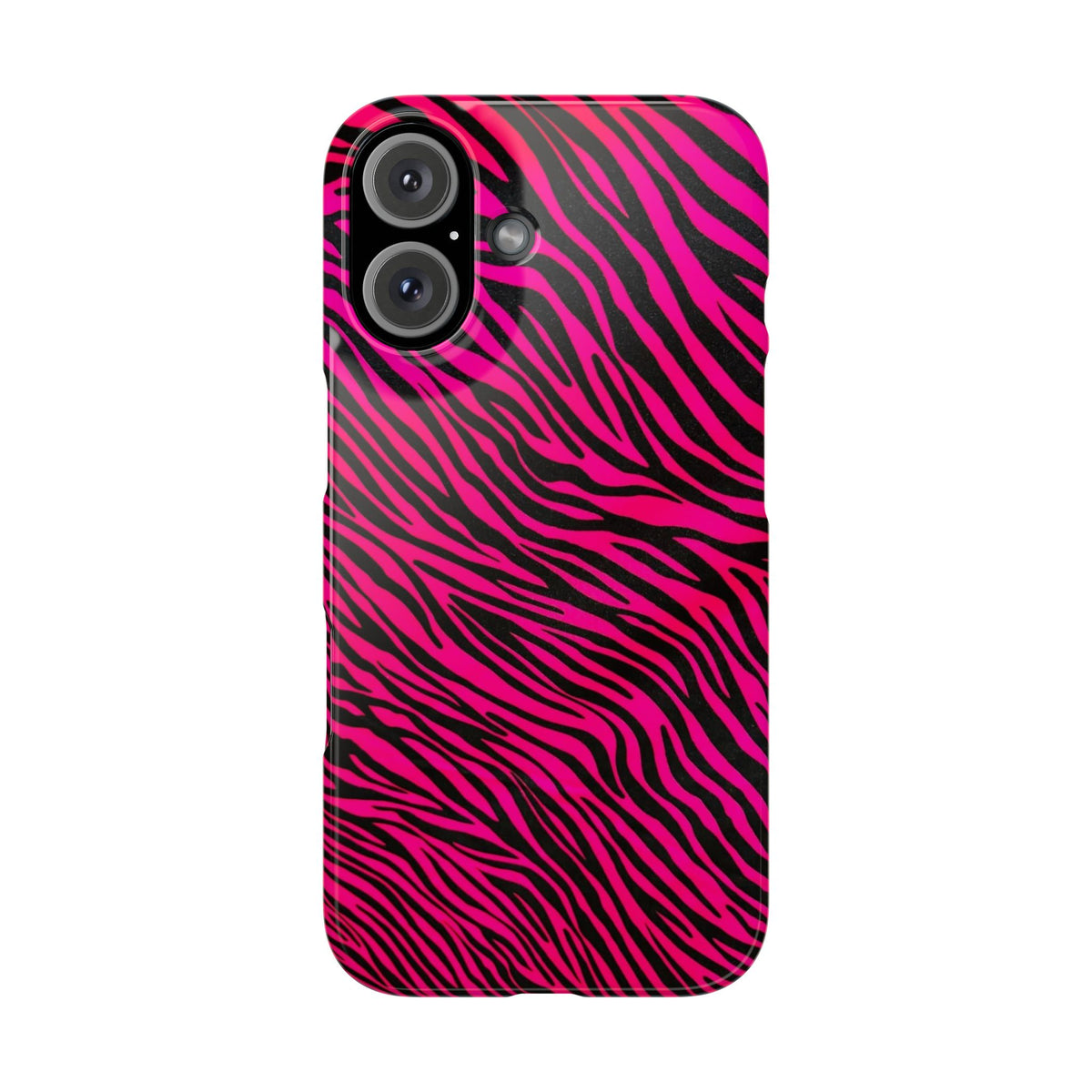 Pink Zebra Print Snap Case for iPhone, Vibrant Animal Print Phone Cover, Trendy Fashion Accessory, Unique Gift Idea, Stylish Protection