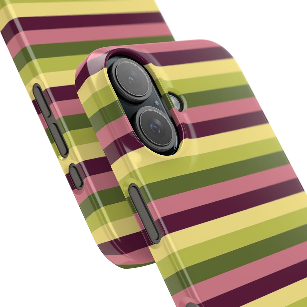Retro Striped Snap Case