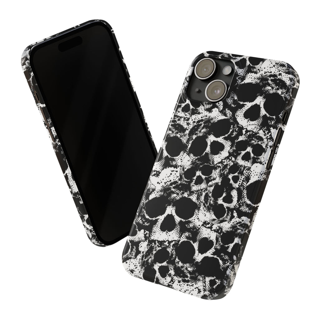 Gothic Skull Phone Cases, Edgy Slim Cases for Teens, Halloween Decor, Gothic Gifts, Alternative Fashion Accessories