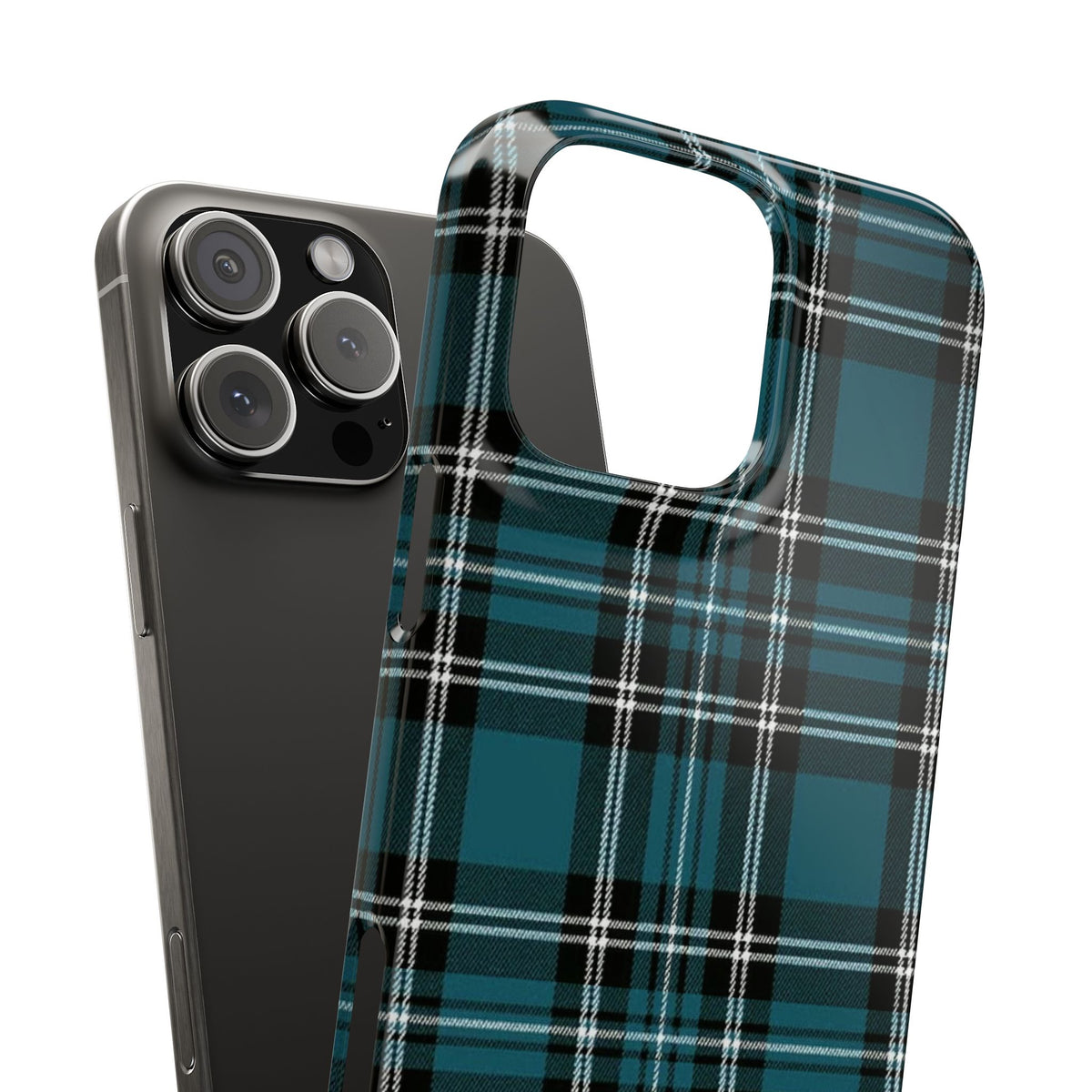 Teal Plaid Snap Case — Stylish Tartan Phone Cover