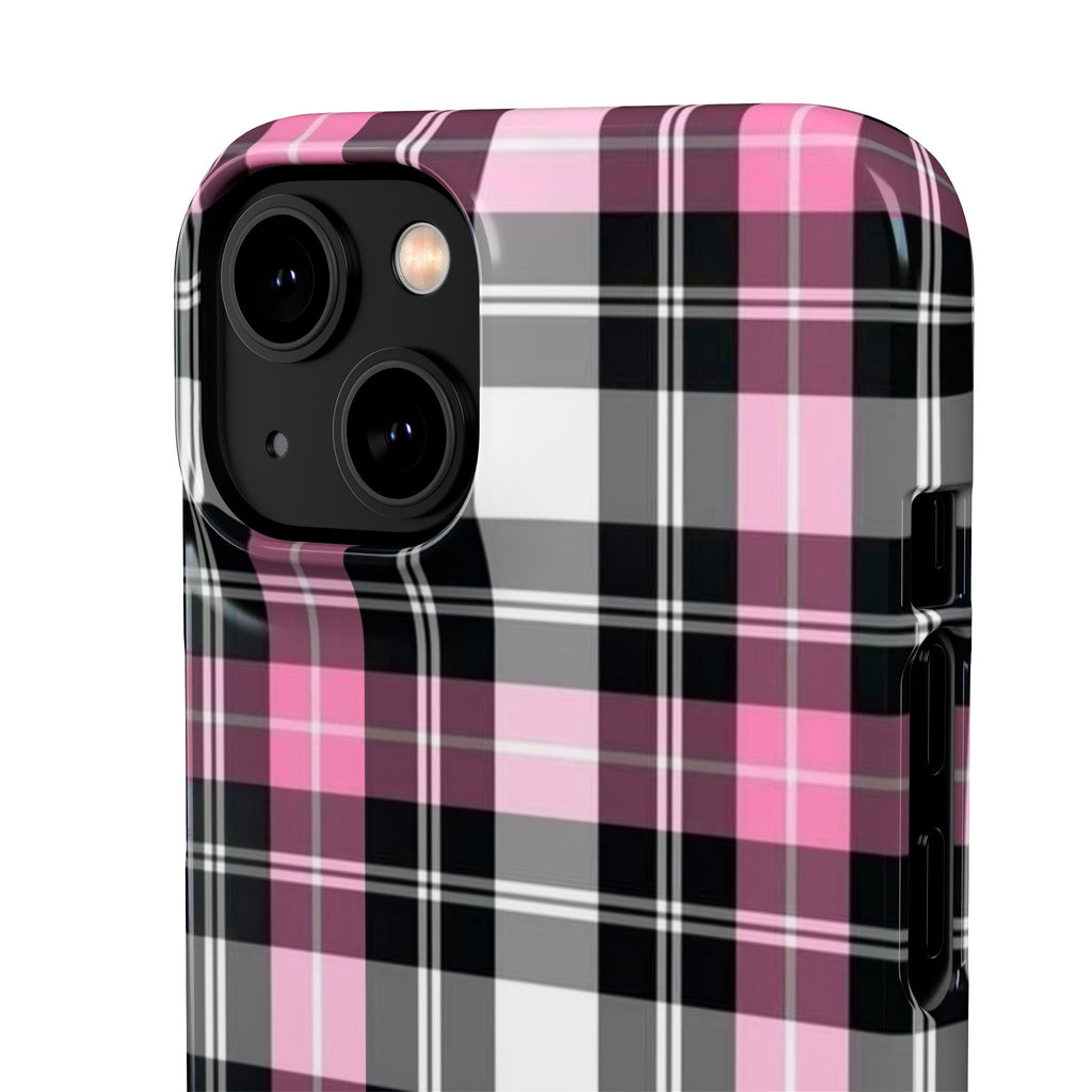 Pink Plaid Snap Case