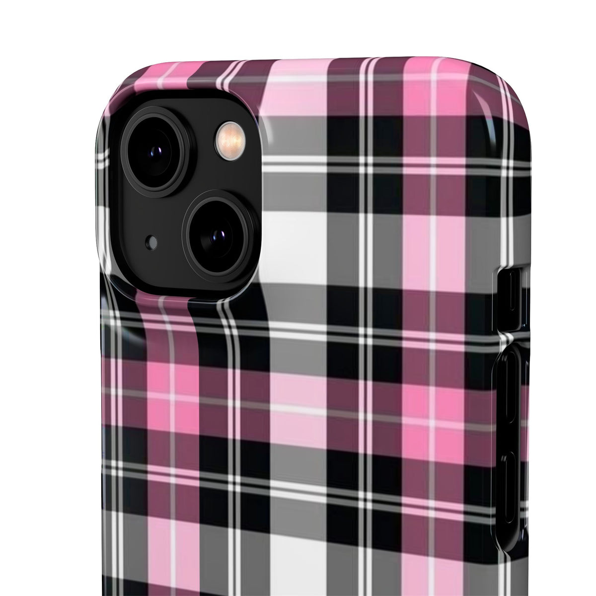 Pink Plaid Snap Case