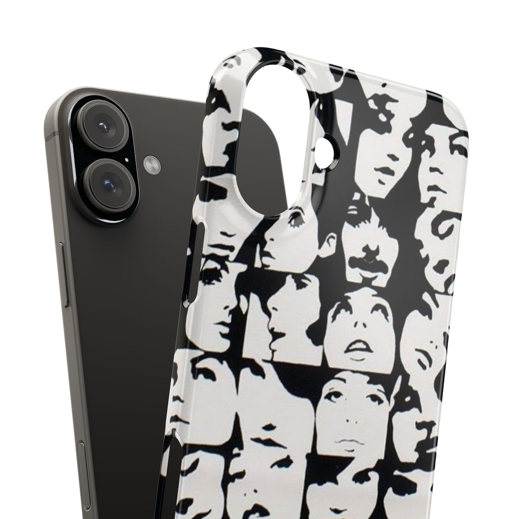 Black and White Face Collage Snap Case