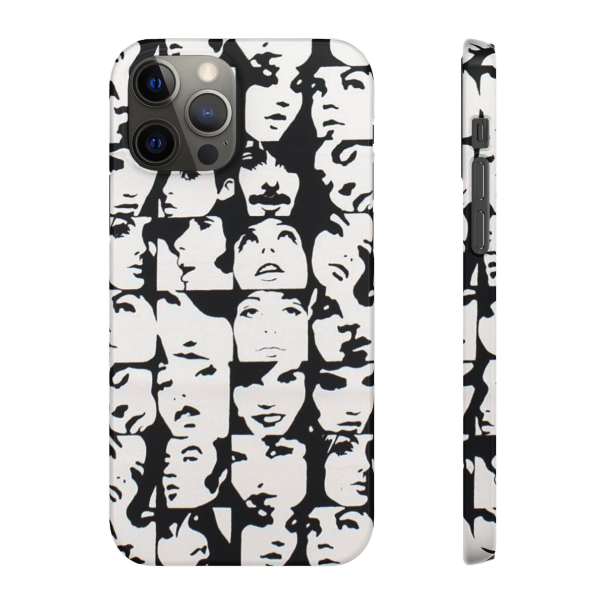 Black and White Face Collage Snap Case