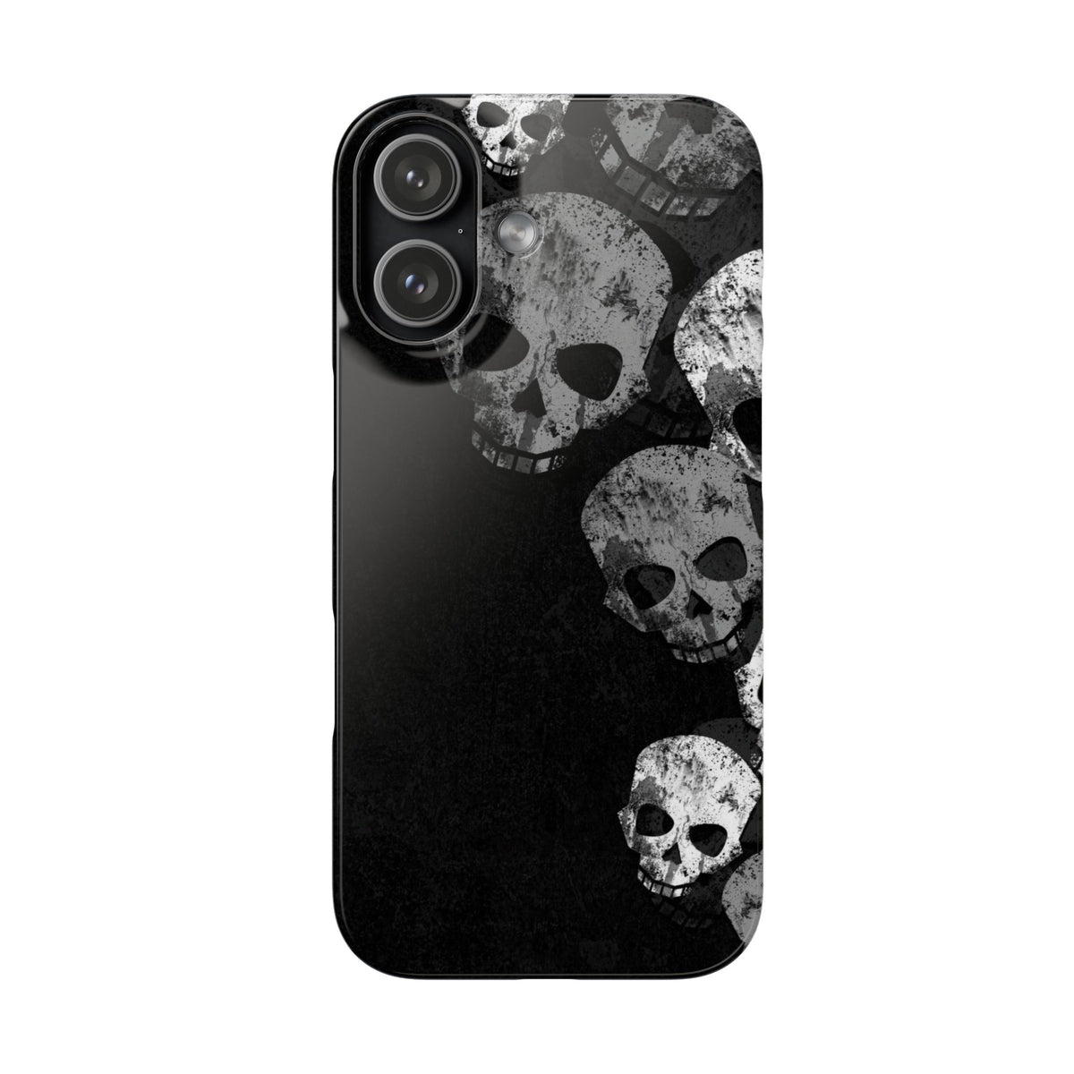 Skull Cascade Snap Phone Case — Gothic Black Grunge iPhone Cover