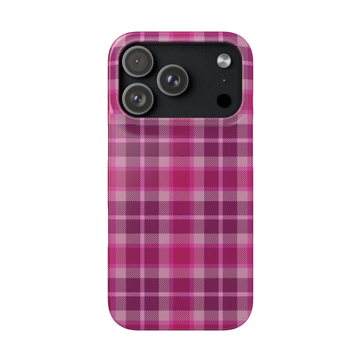 Pink Plaid Phone Case — Classic Plaid Snap Case for iPhone