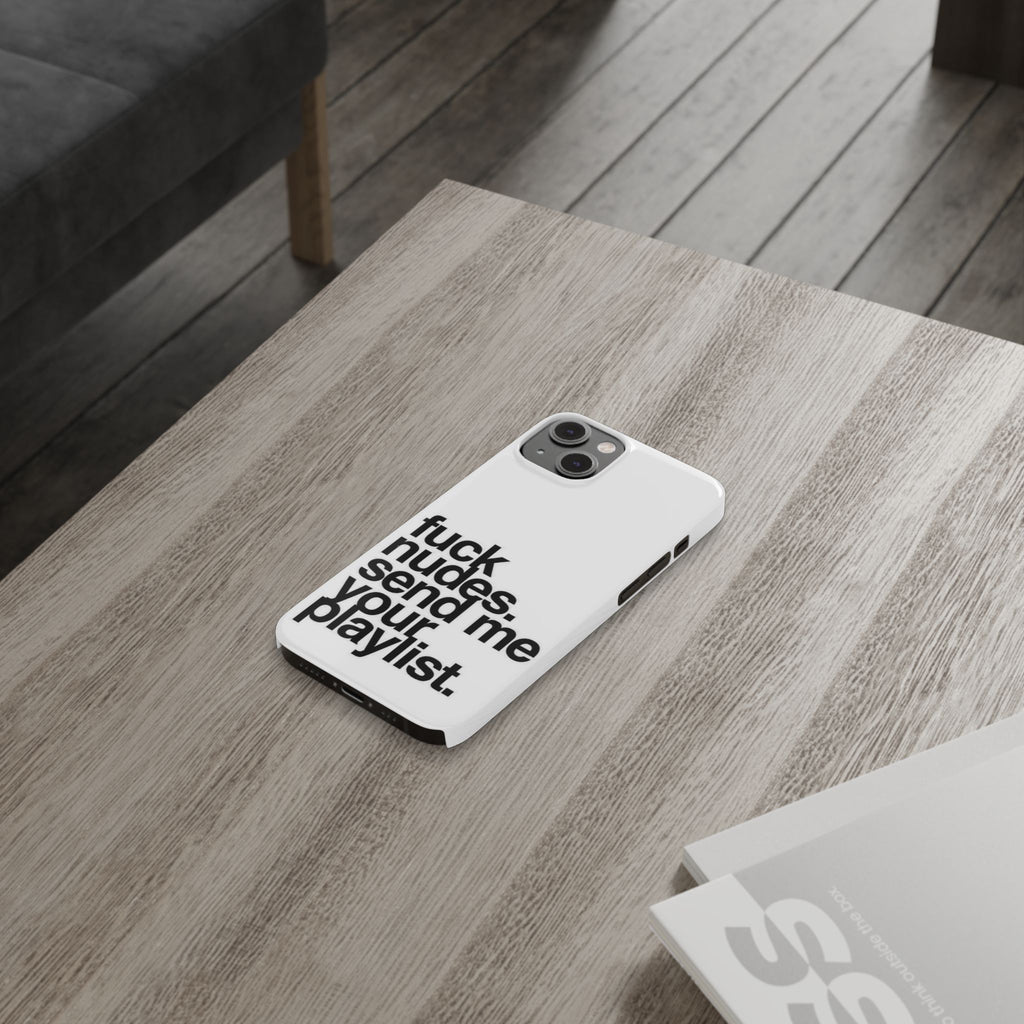Urban Slim Phone Case: Playlist & Nudes Design, Youthful Gift, Trendy Accessories for Music Lovers, Stylish Phone Protection
