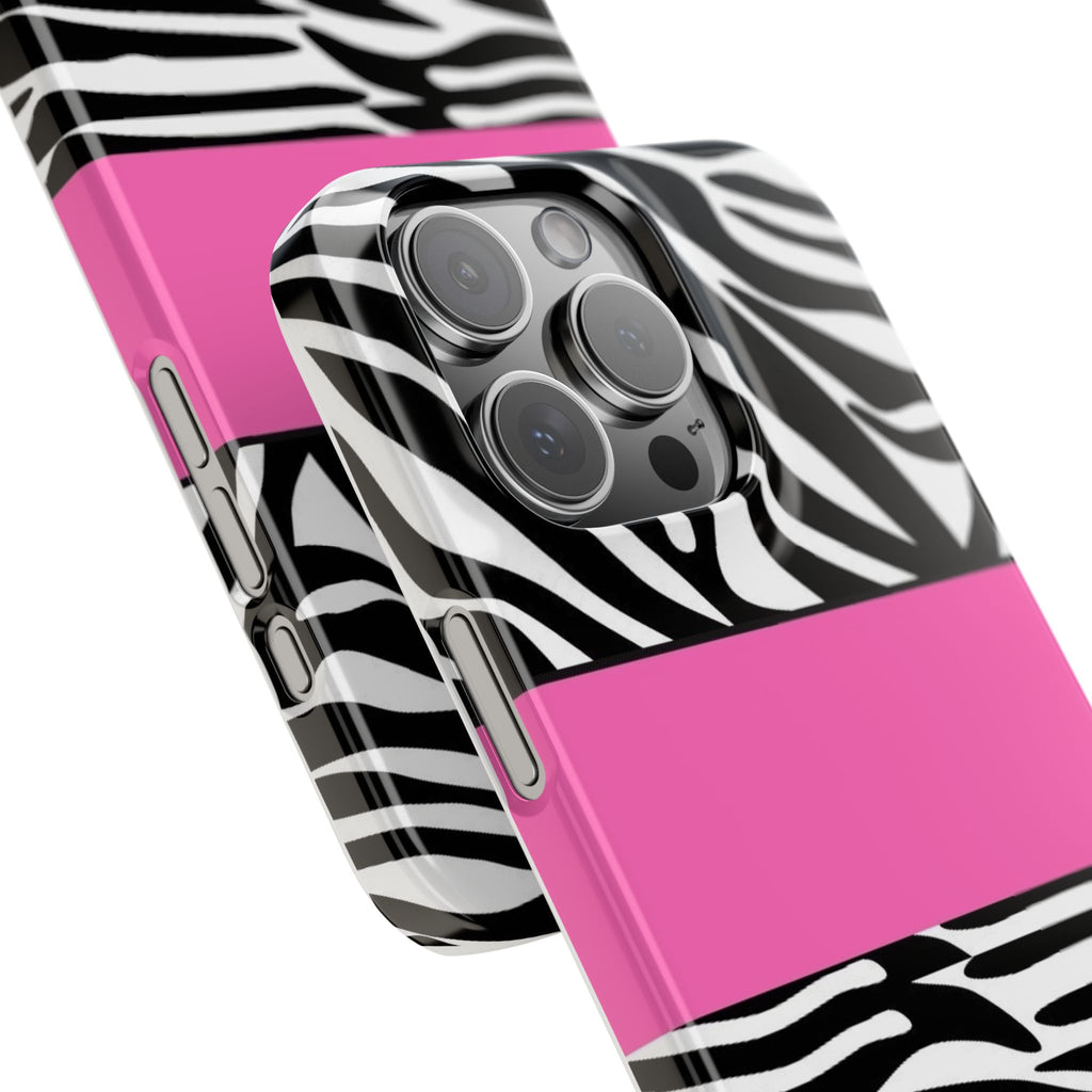 Zebra Stripe Snap Phone Case – Pink Accent