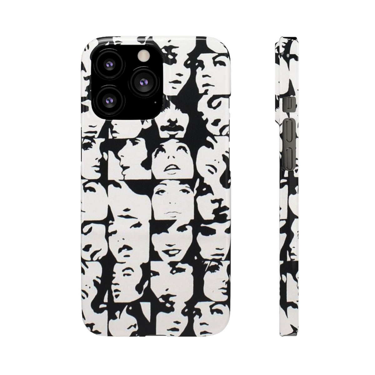Black and White Face Collage Snap Case