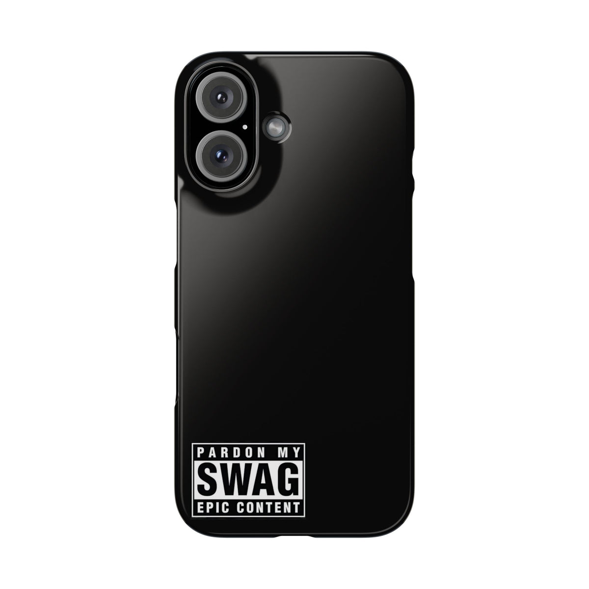 Phone Case — "Pardon My Swag" Minimal Black Snap Case