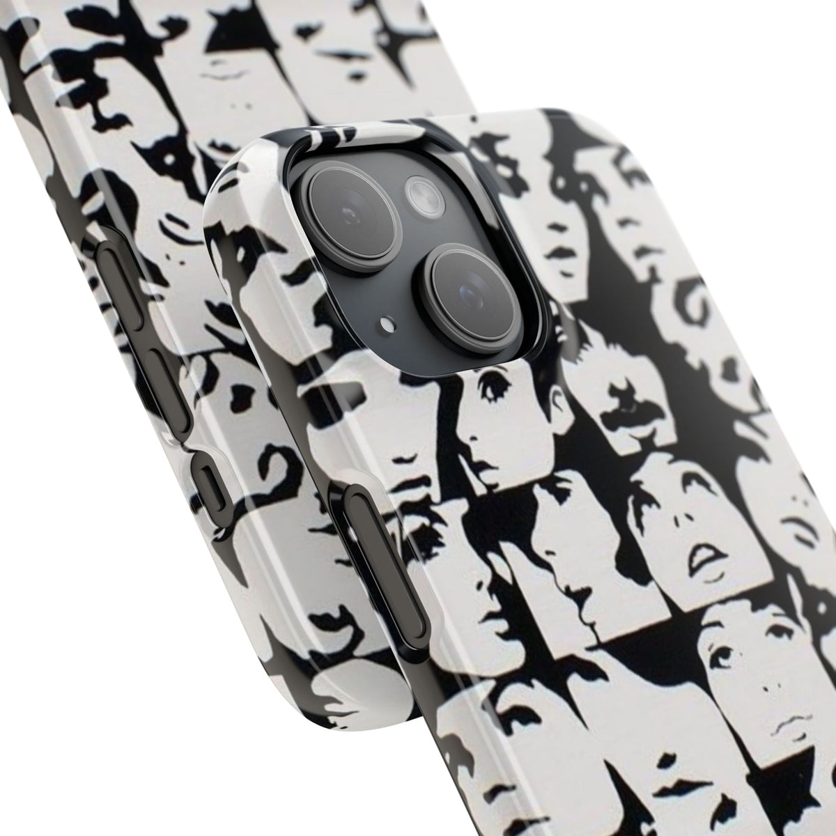 Black and White Face Collage Snap Case