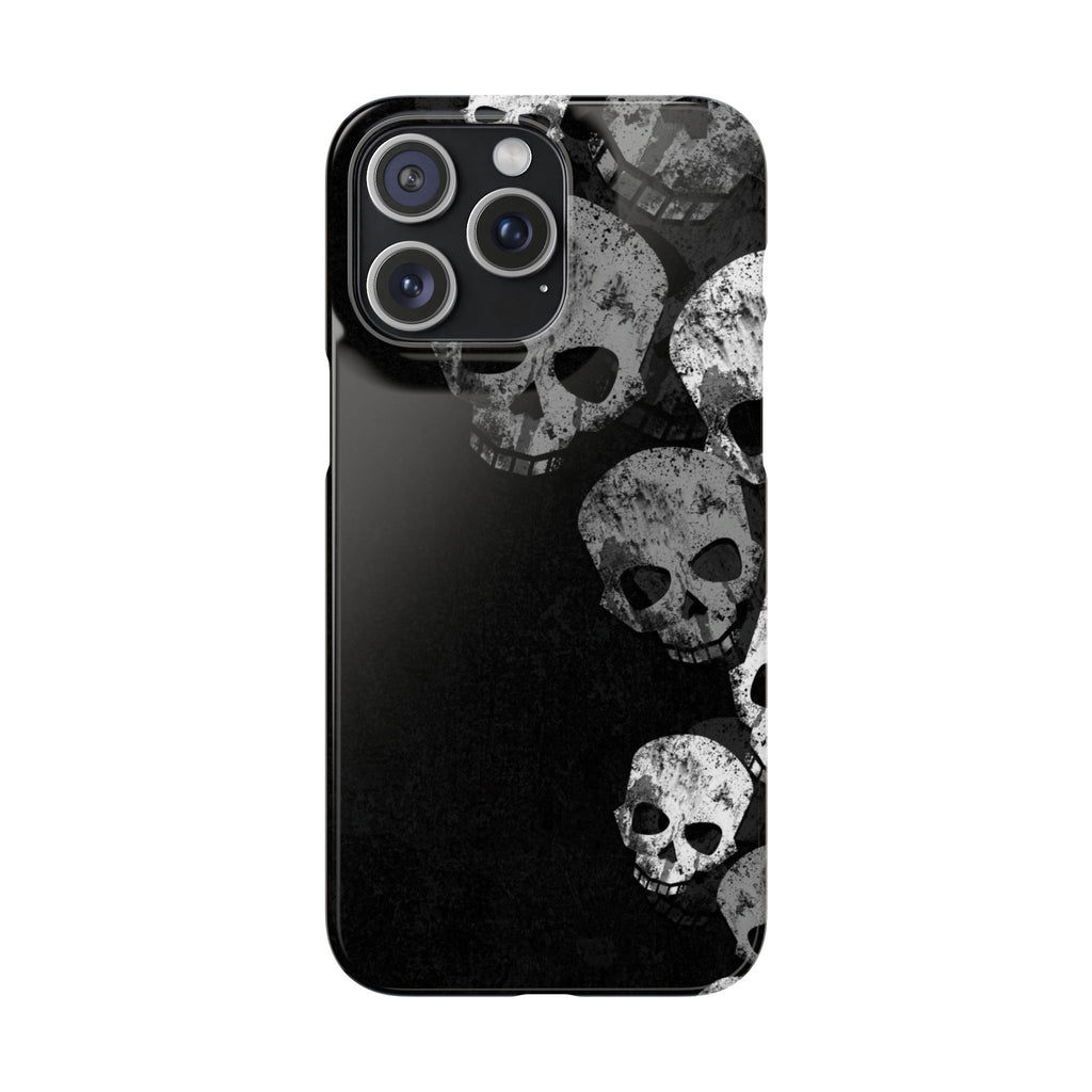 Skull Cascade Snap Phone Case — Gothic Black Grunge iPhone Cover