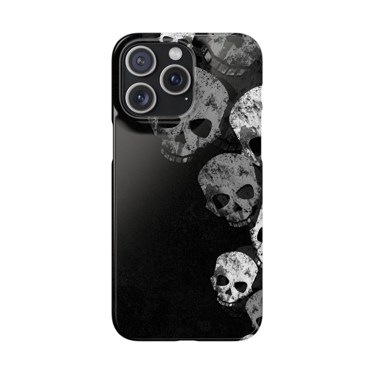 Skull Cascade Snap Phone Case — Gothic Black Grunge iPhone Cover