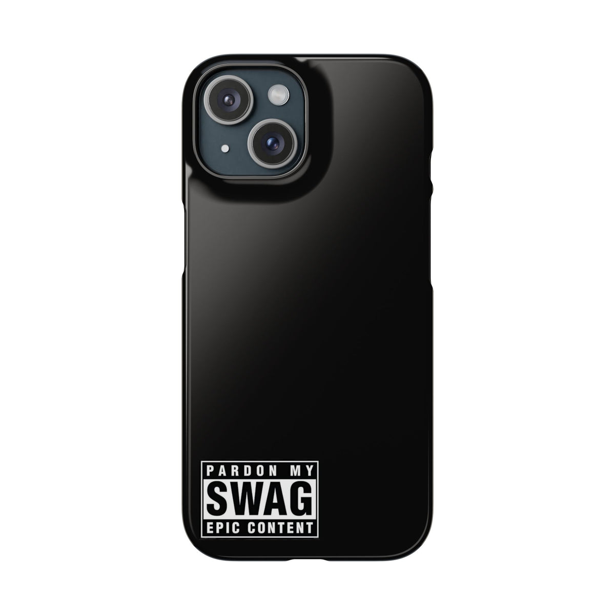 Phone Case — "Pardon My Swag" Minimal Black Snap Case