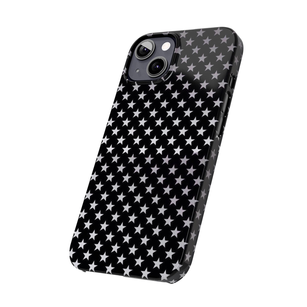 Monochrome Star Pattern Slim Phone Case | Black White Stars