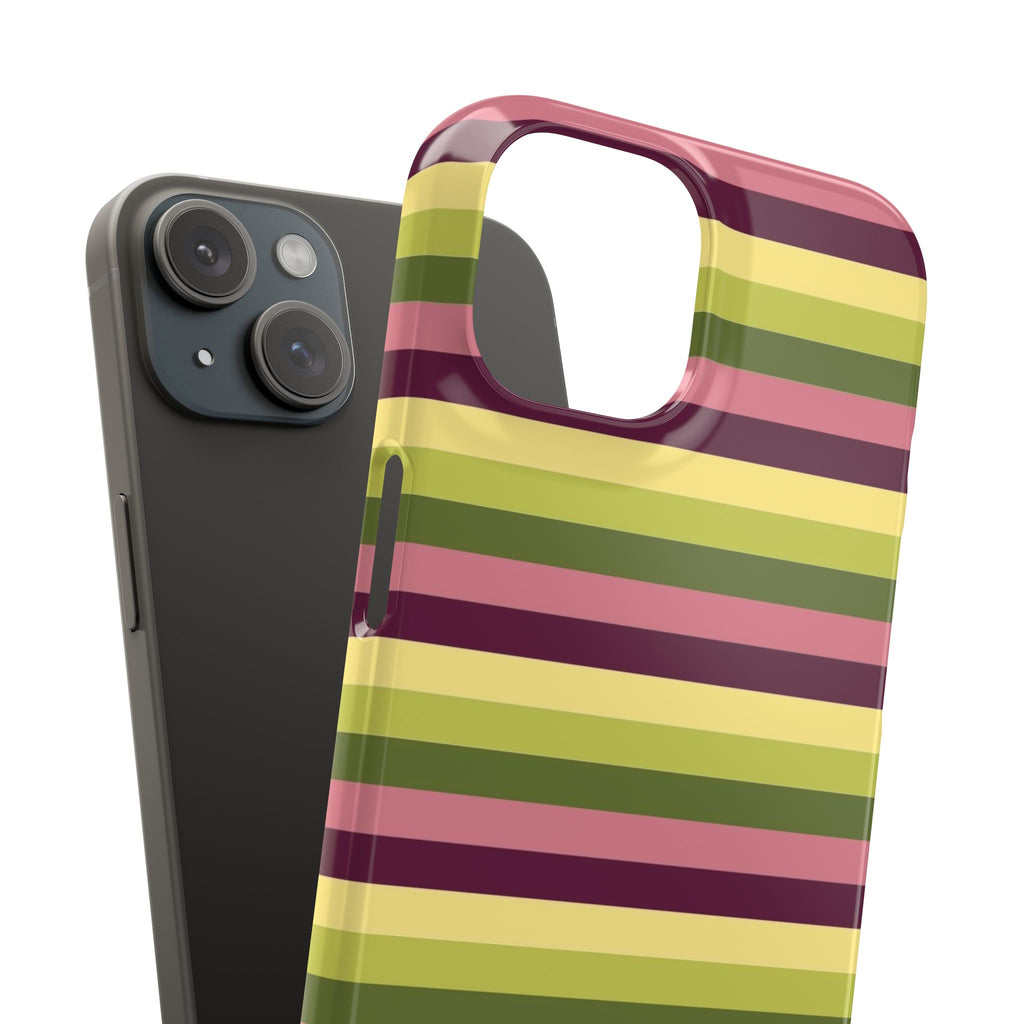Retro Striped Snap Case