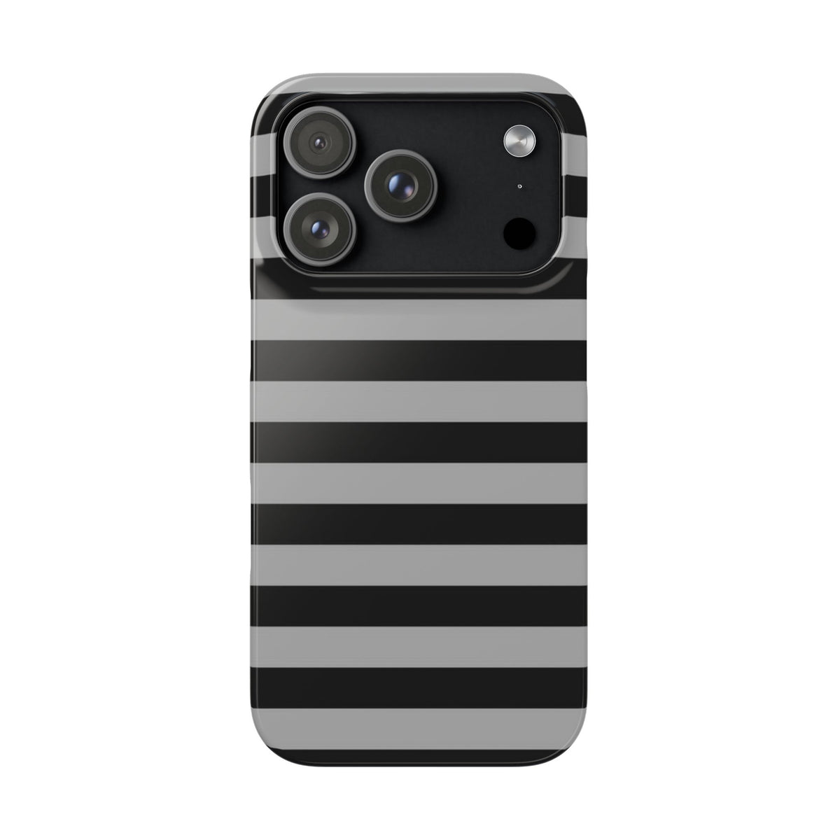 Black and Gray Striped Snap Case