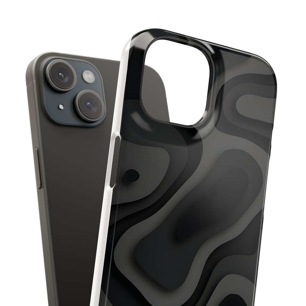 Sleek Black Phone Case, Modern Snap Cases for iPhone, Stylish Tech Accessory, Gift for Him/Her, Minimalist Design, Phone Protection