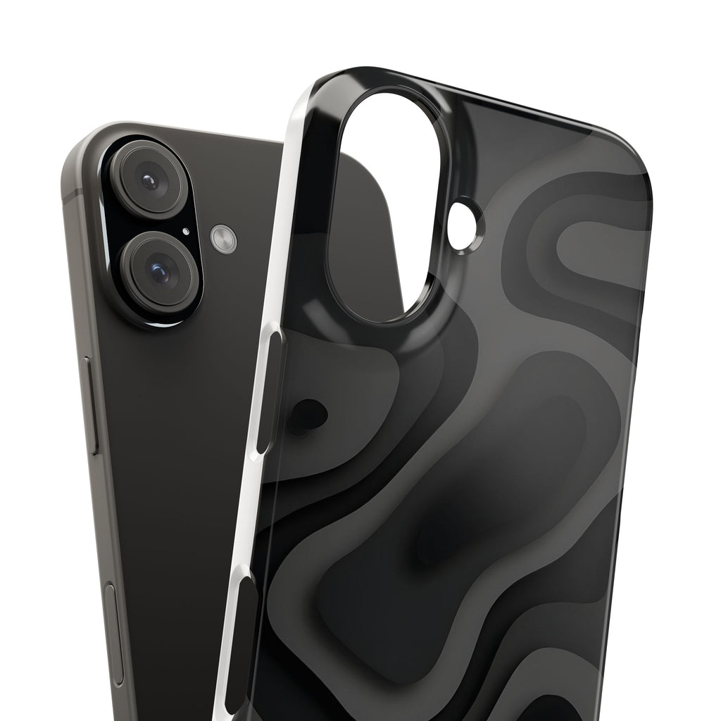 Sleek Black Phone Case, Modern Snap Cases for iPhone, Stylish Tech Accessory, Gift for Him/Her, Minimalist Design, Phone Protection