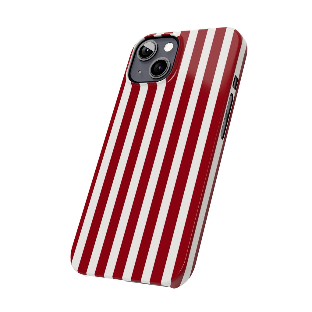 Red and White Vertical Stripes Phone Case | Slim Phone Case