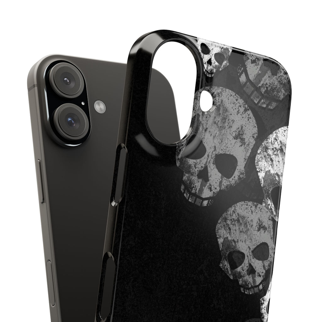 Skull Cascade Snap Phone Case — Gothic Black Grunge iPhone Cover