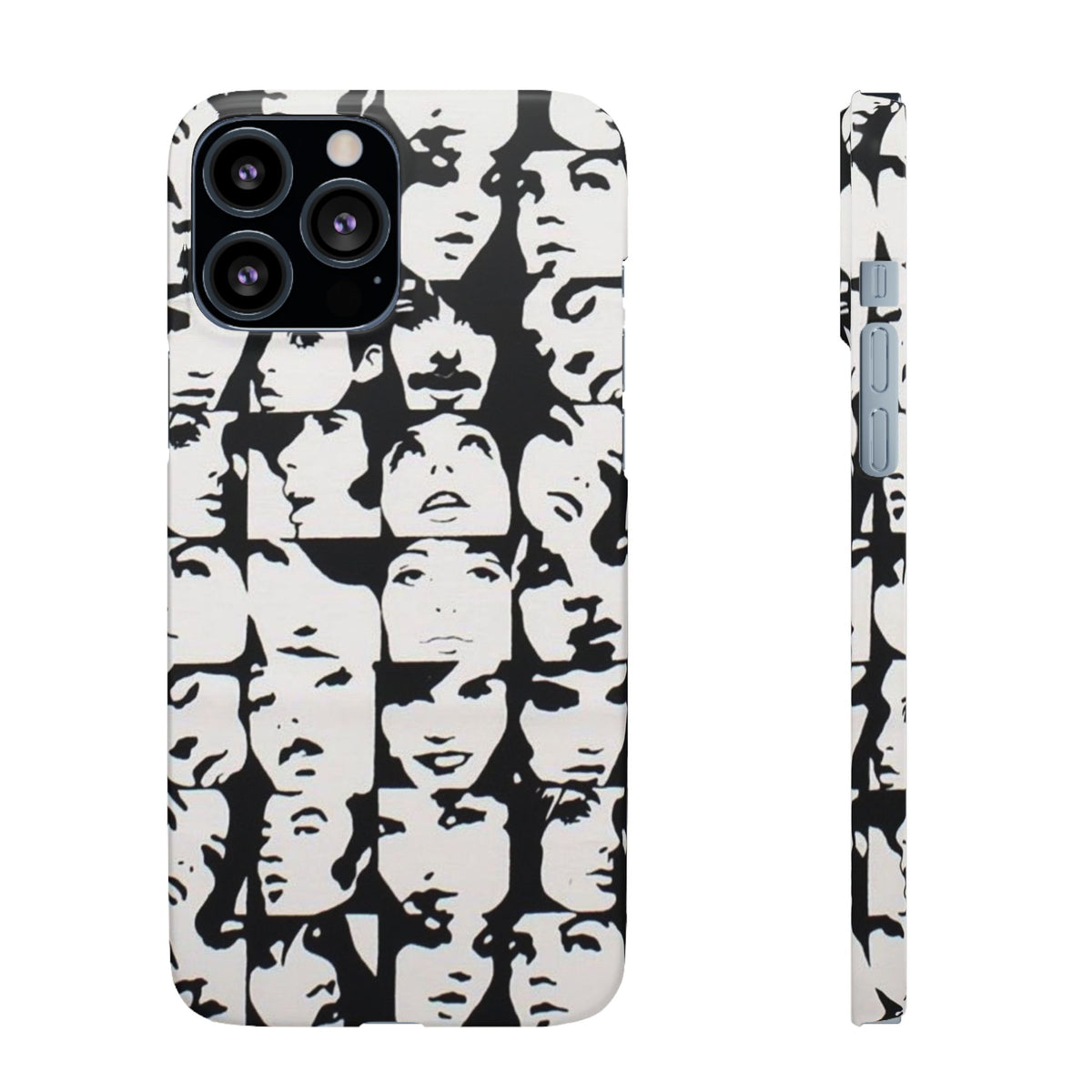 Black and White Face Collage Snap Case