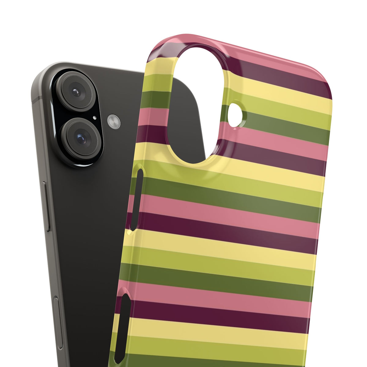 Retro Striped Snap Case