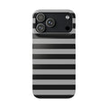 Black and Gray Striped Snap Case