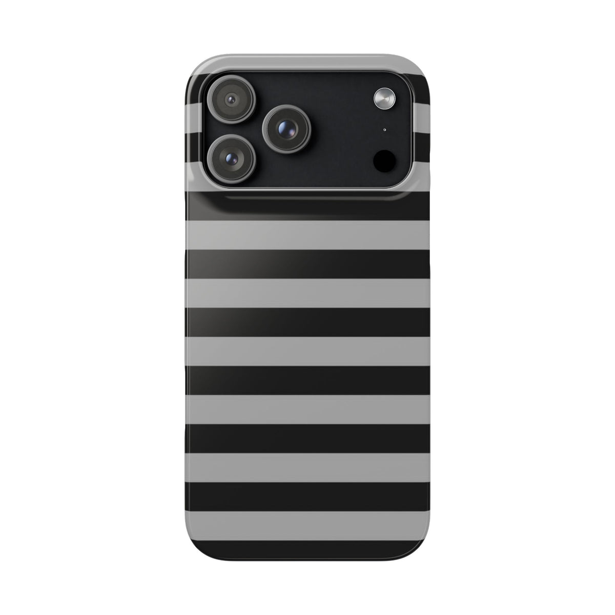 Black and Gray Striped Snap Case