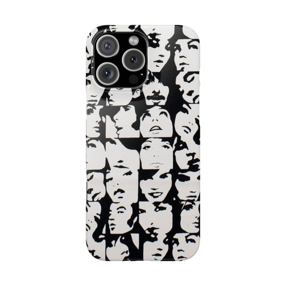 Black and White Face Collage Snap Case