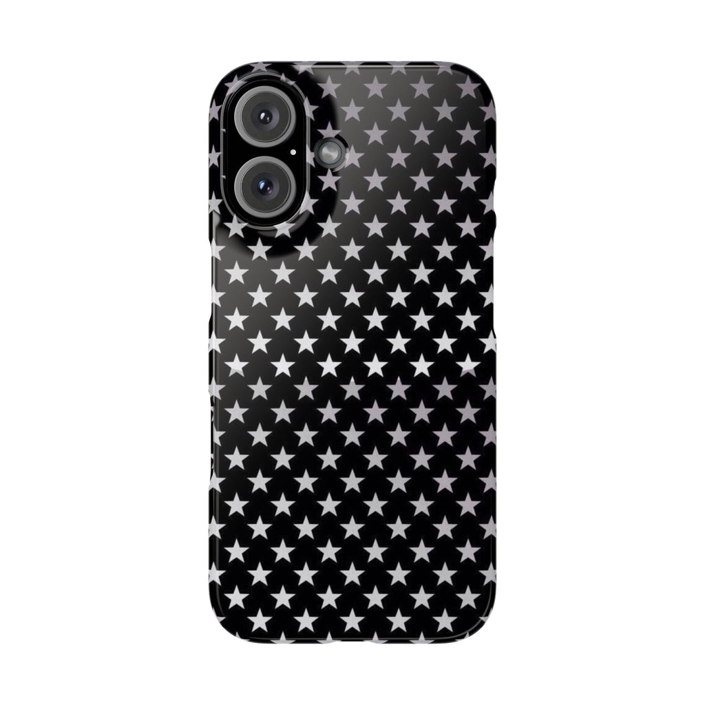 Monochrome Star Pattern Slim Phone Case | Black White Stars