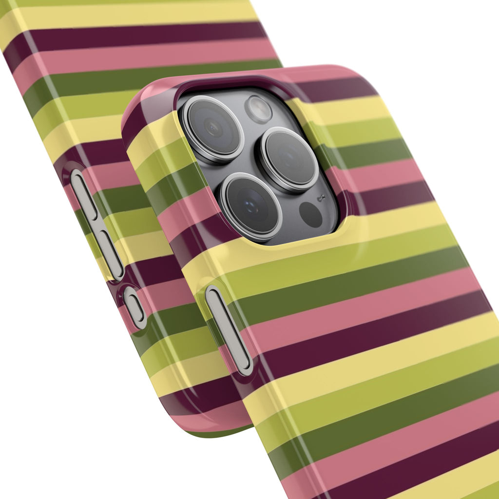 Retro Striped Snap Case