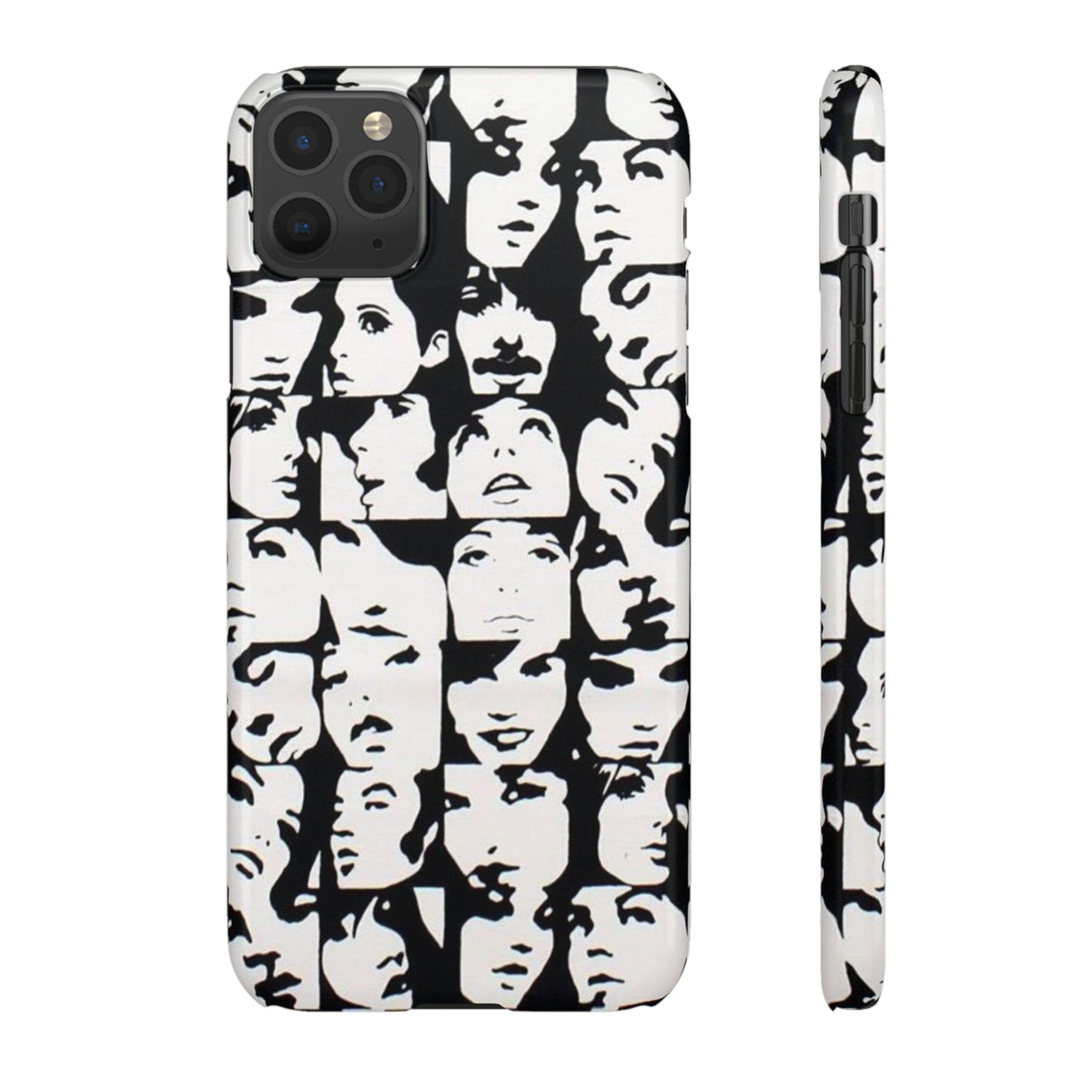 Black and White Face Collage Snap Case