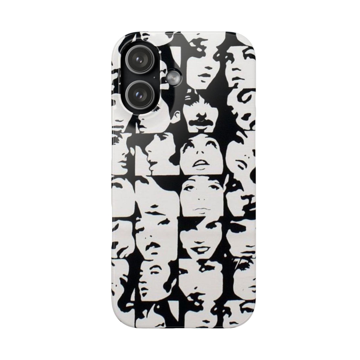 Black and White Face Collage Snap Case