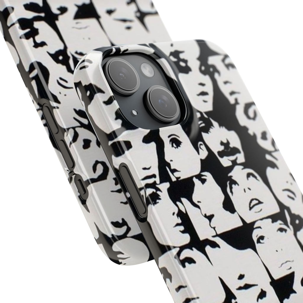 Black and White Face Collage Snap Case