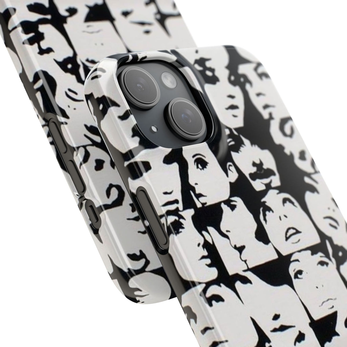 Black and White Face Collage Snap Case