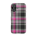 Plaid Phone Case — Pink & Black Tartan Snap Case