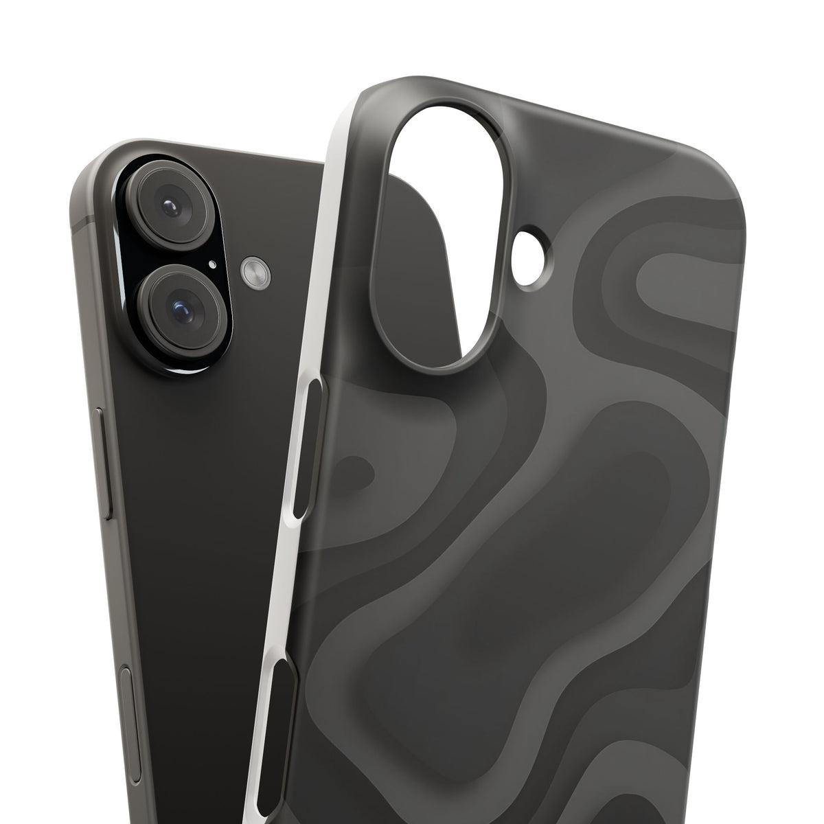 Sleek Black Phone Case, Modern Snap Cases for iPhone, Stylish Tech Accessory, Gift for Him/Her, Minimalist Design, Phone Protection