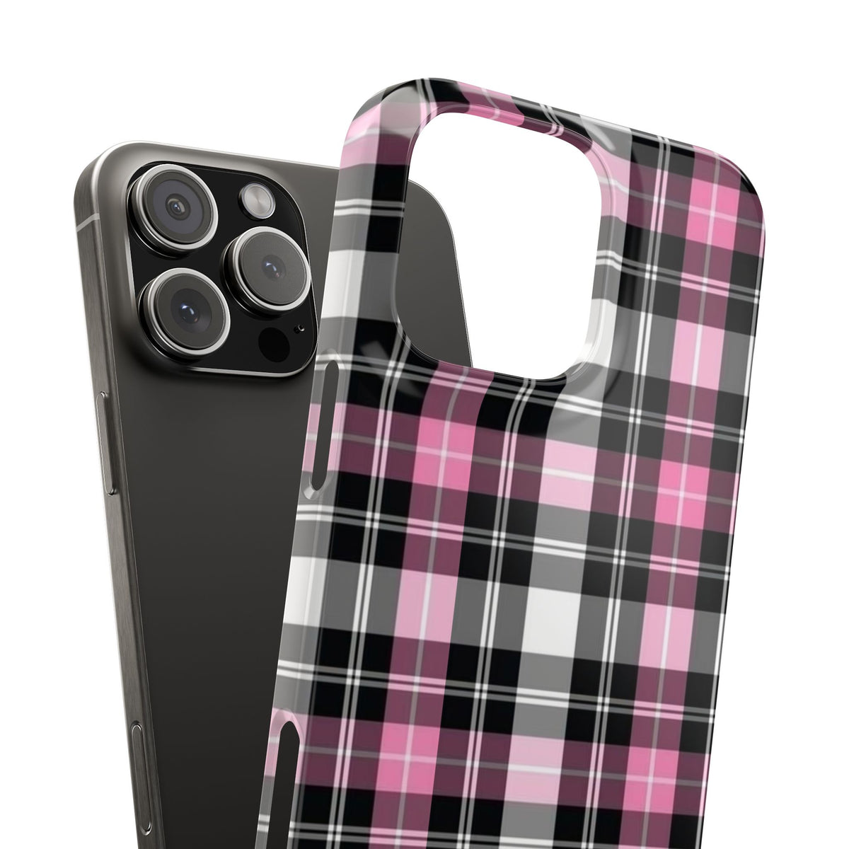 Pink Plaid Snap Case