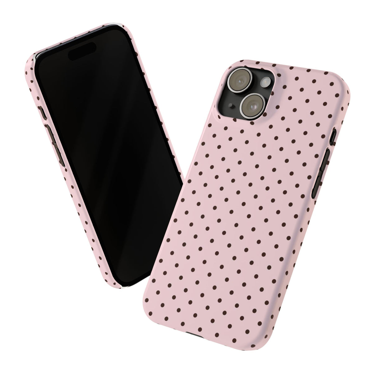 Pink Polka Dot Slim Phone Case | Black Dots, Pastel Pink