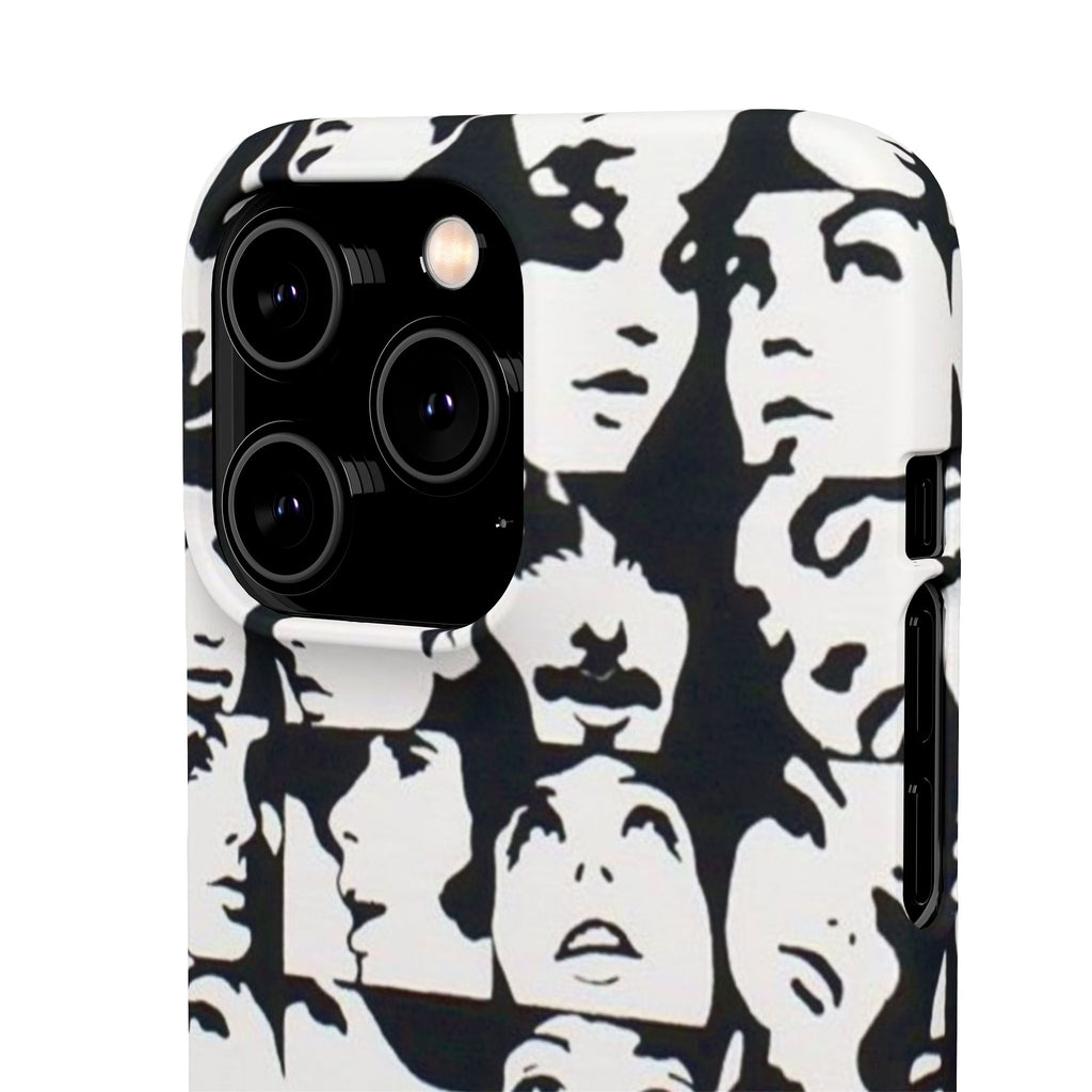 Black and White Face Collage Snap Case
