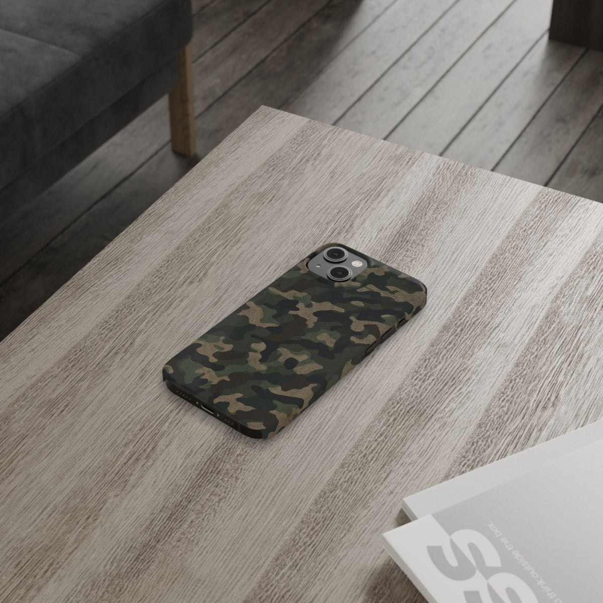 Camo Slim Phone Case for Outdoor Lovers, Stylish Smartphone Cover, Perfect Gift for Him, Hiking Gear, Birthday Present