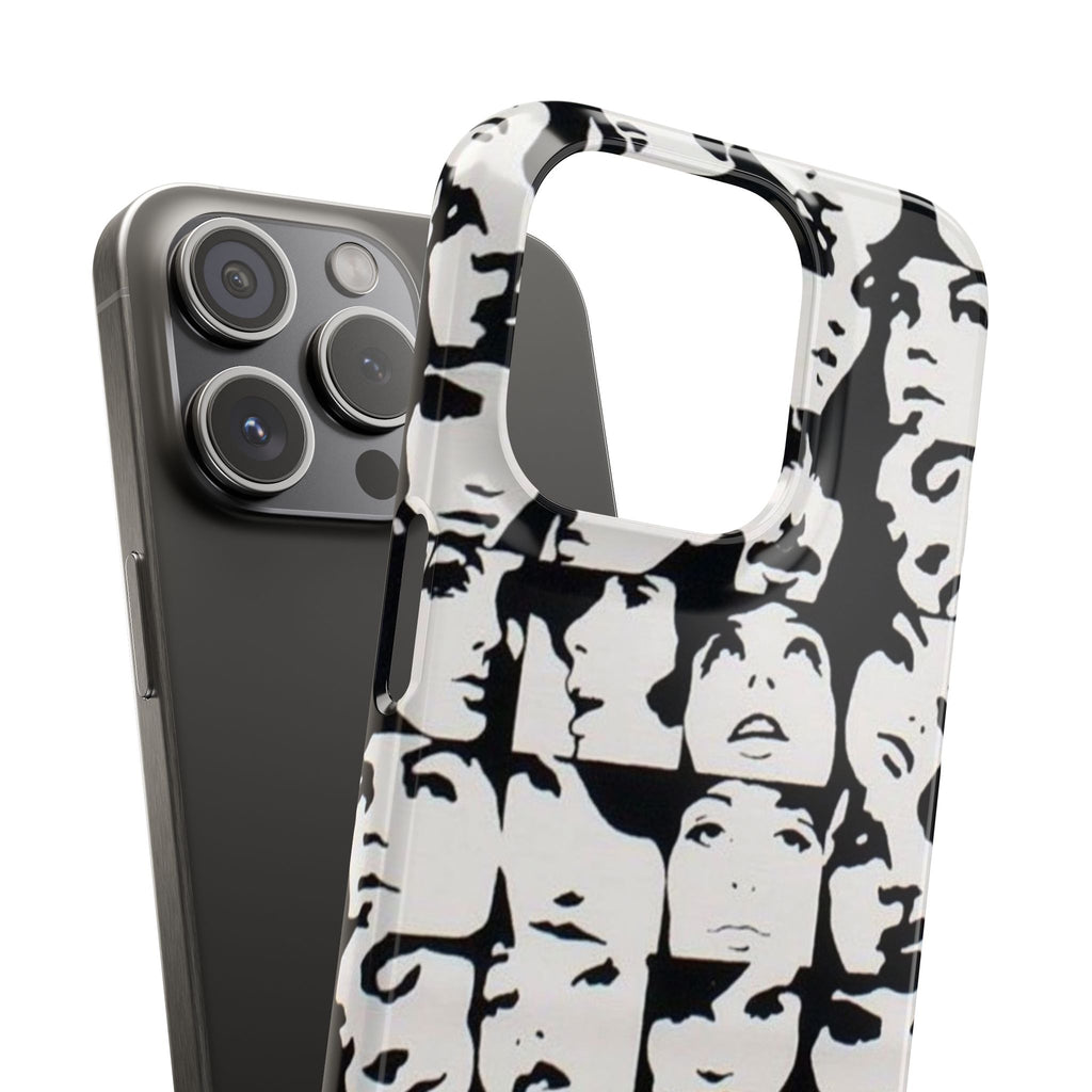 Black and White Face Collage Snap Case