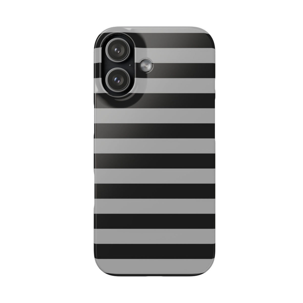 Black and Gray Striped Snap Case
