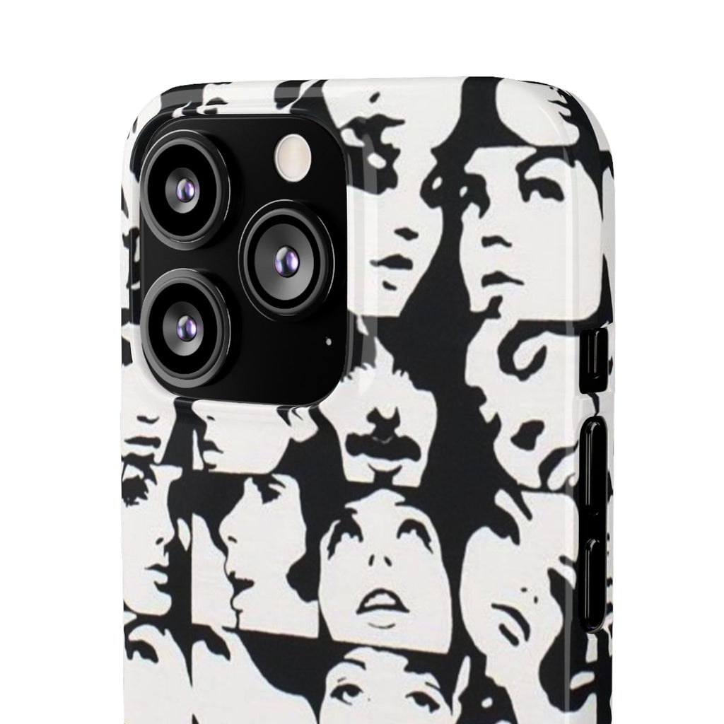 Black and White Face Collage Snap Case
