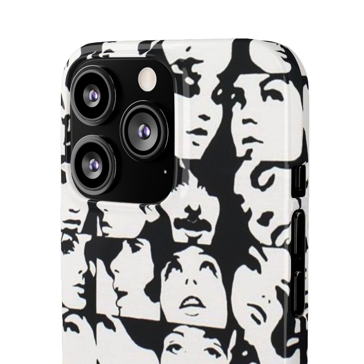 Black and White Face Collage Snap Case