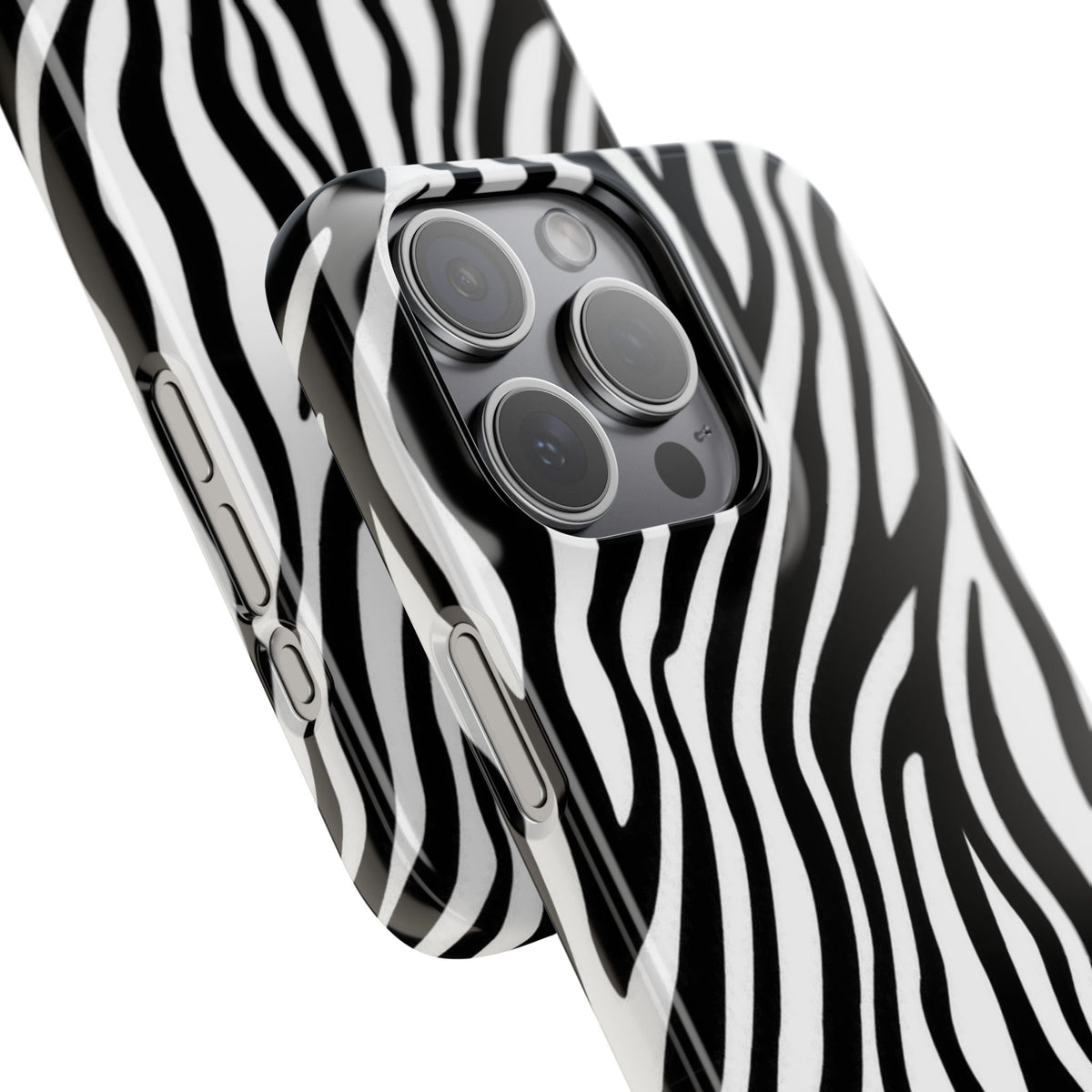 Zebra Print Snap Phone Case — Black & White Animal Pattern