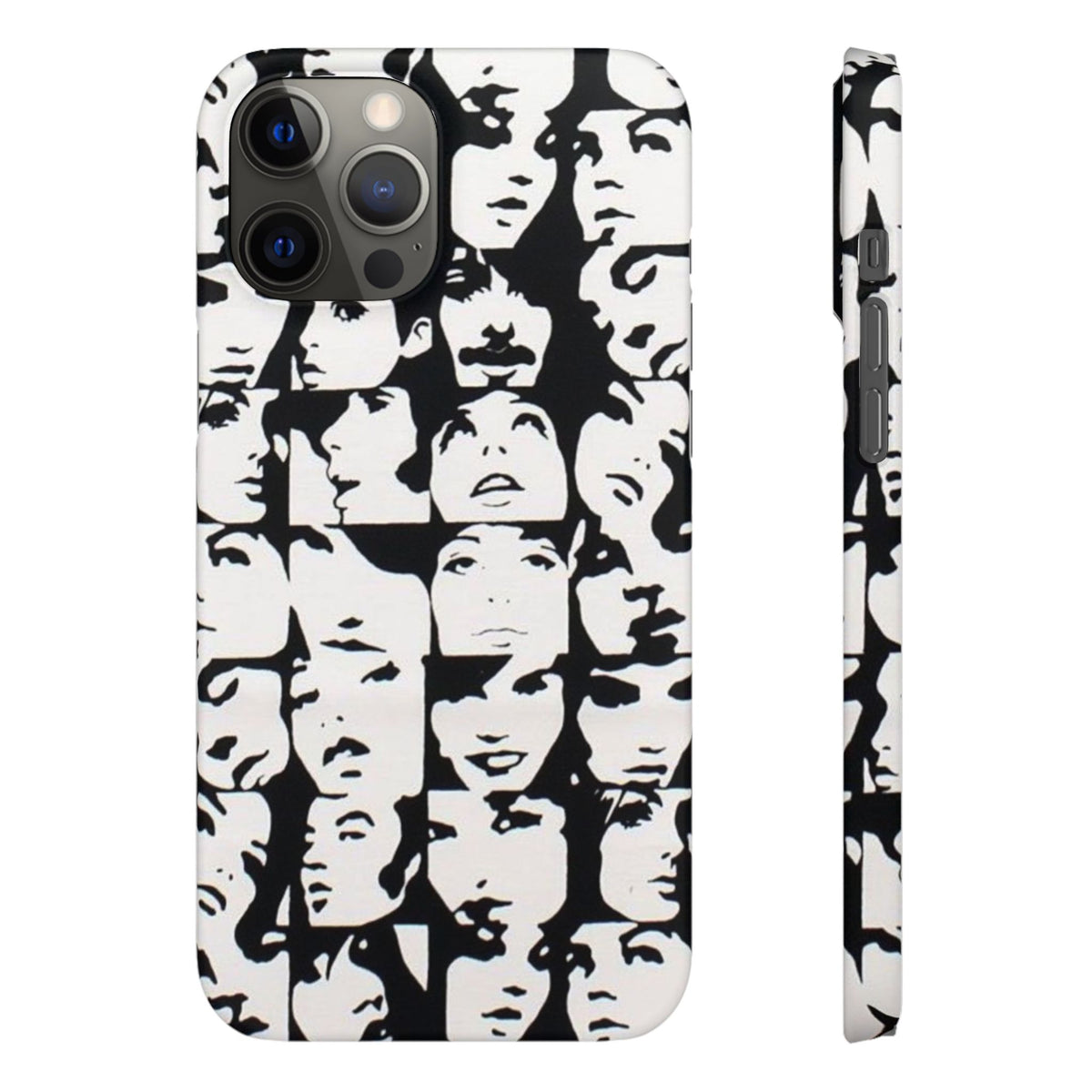 Black and White Face Collage Snap Case