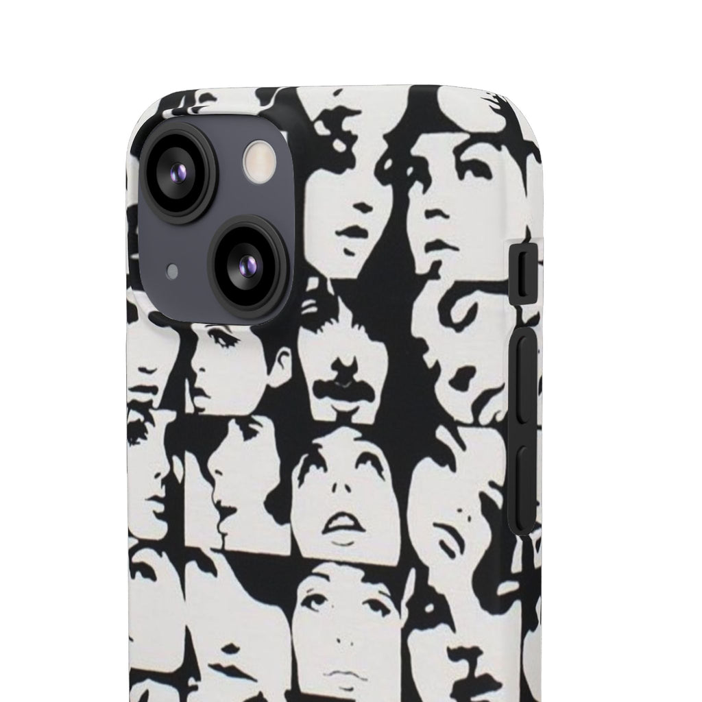 Black and White Face Collage Snap Case