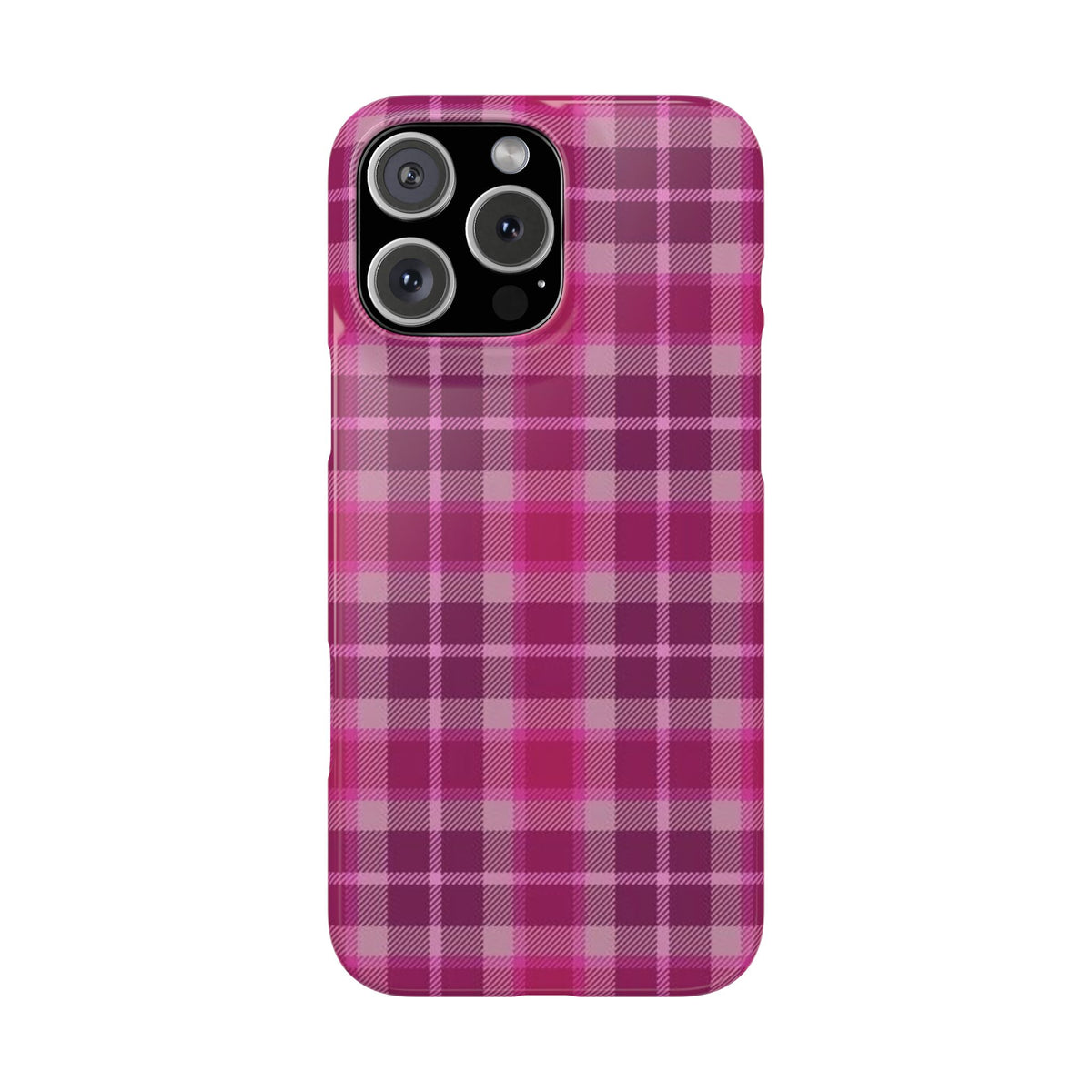 Pink Plaid Phone Case — Classic Plaid Snap Case for iPhone
